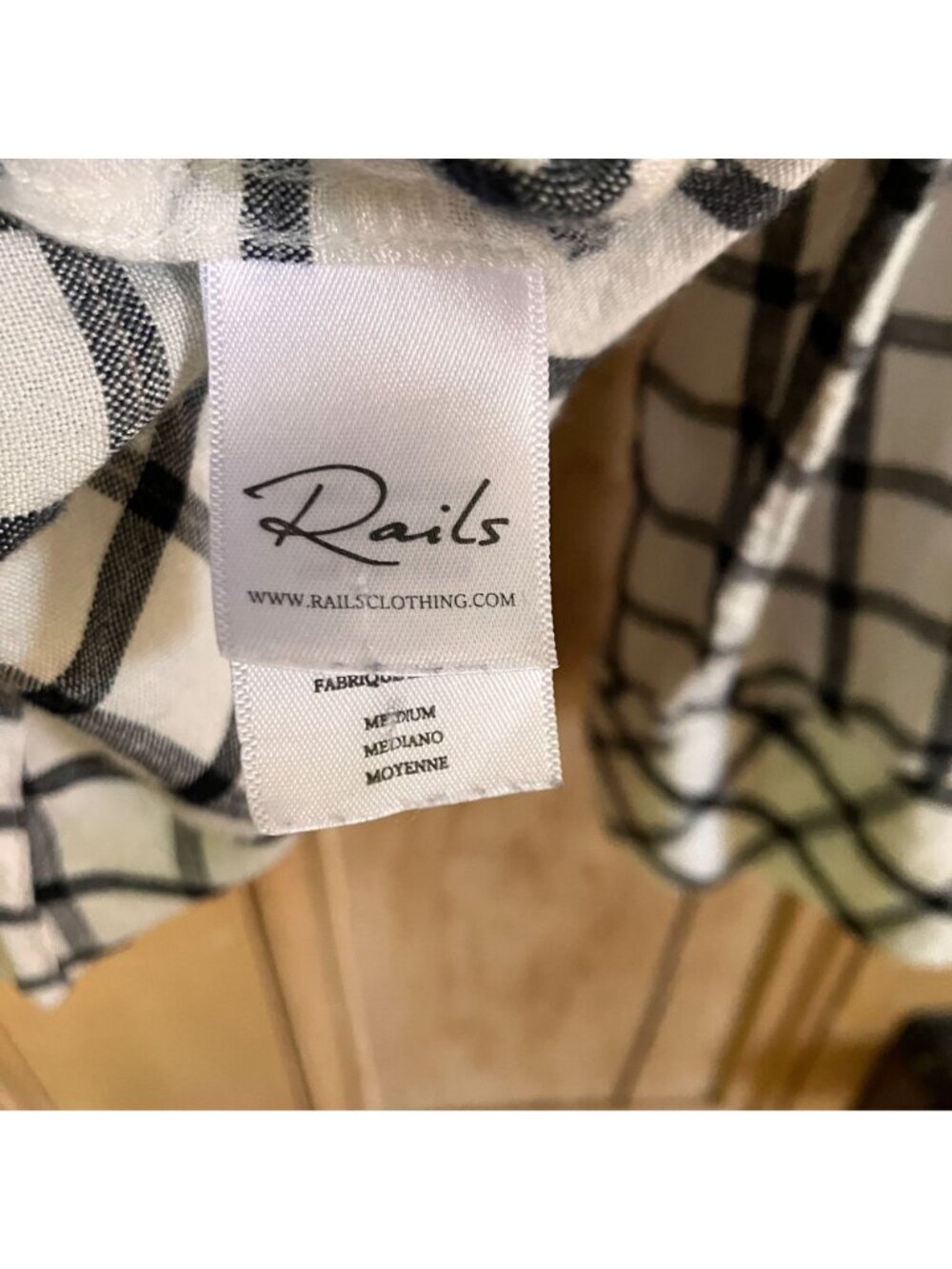 Rails Womens Cozette Ivory Pacific Check Button Down Shirt Medium White SP EXC - Picture 7 of 12